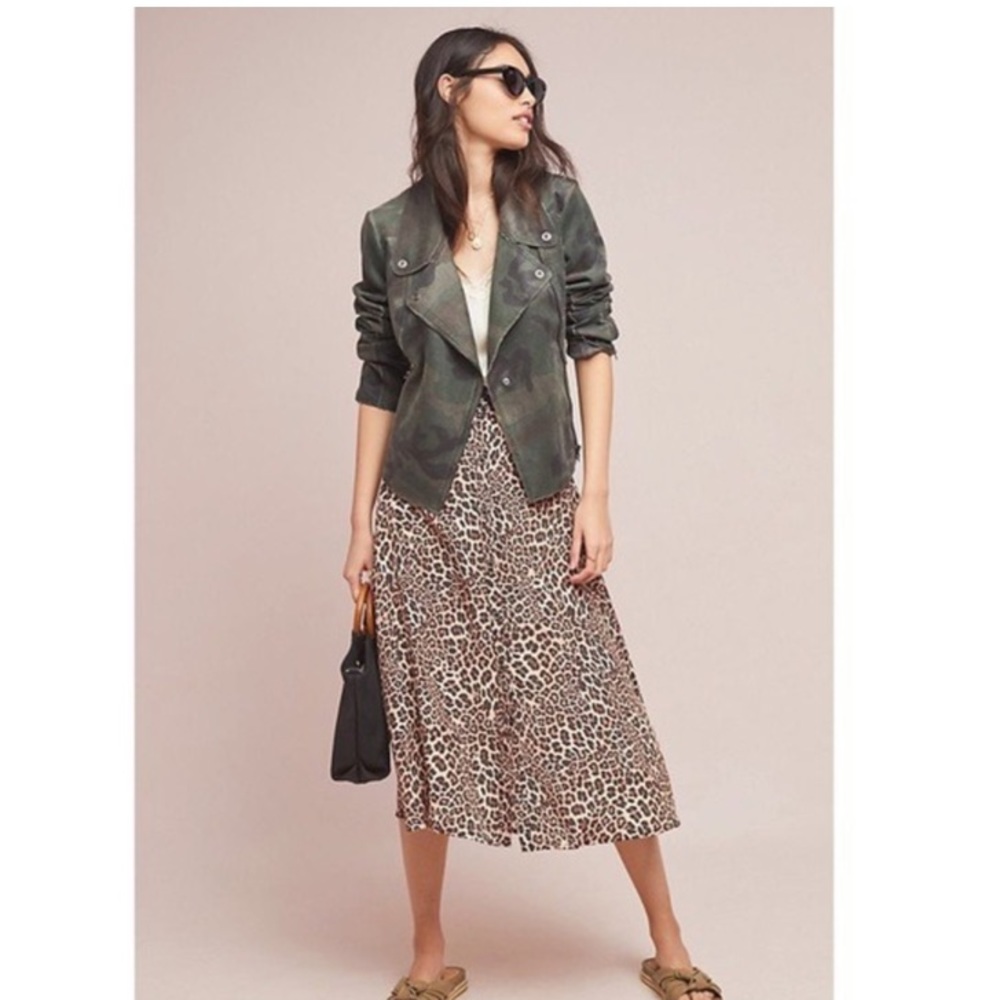 Anthropologie Marrakech Sueded Camo Moto Jacket Sz M NWT - Picture 10 of 10